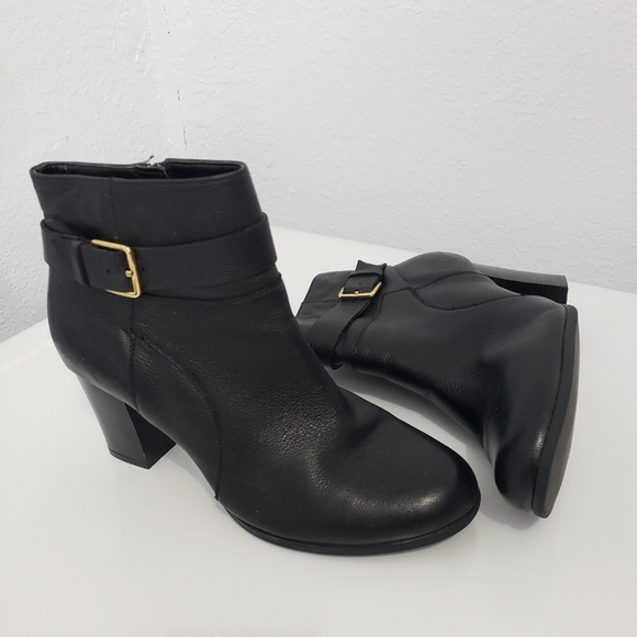 Cole Haan Shoes - COLE HAAN Rhinecliff Leather Buckle Ankle Booties